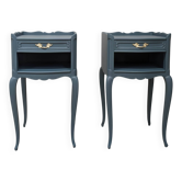 2 Tables de chevet en merisier relookées