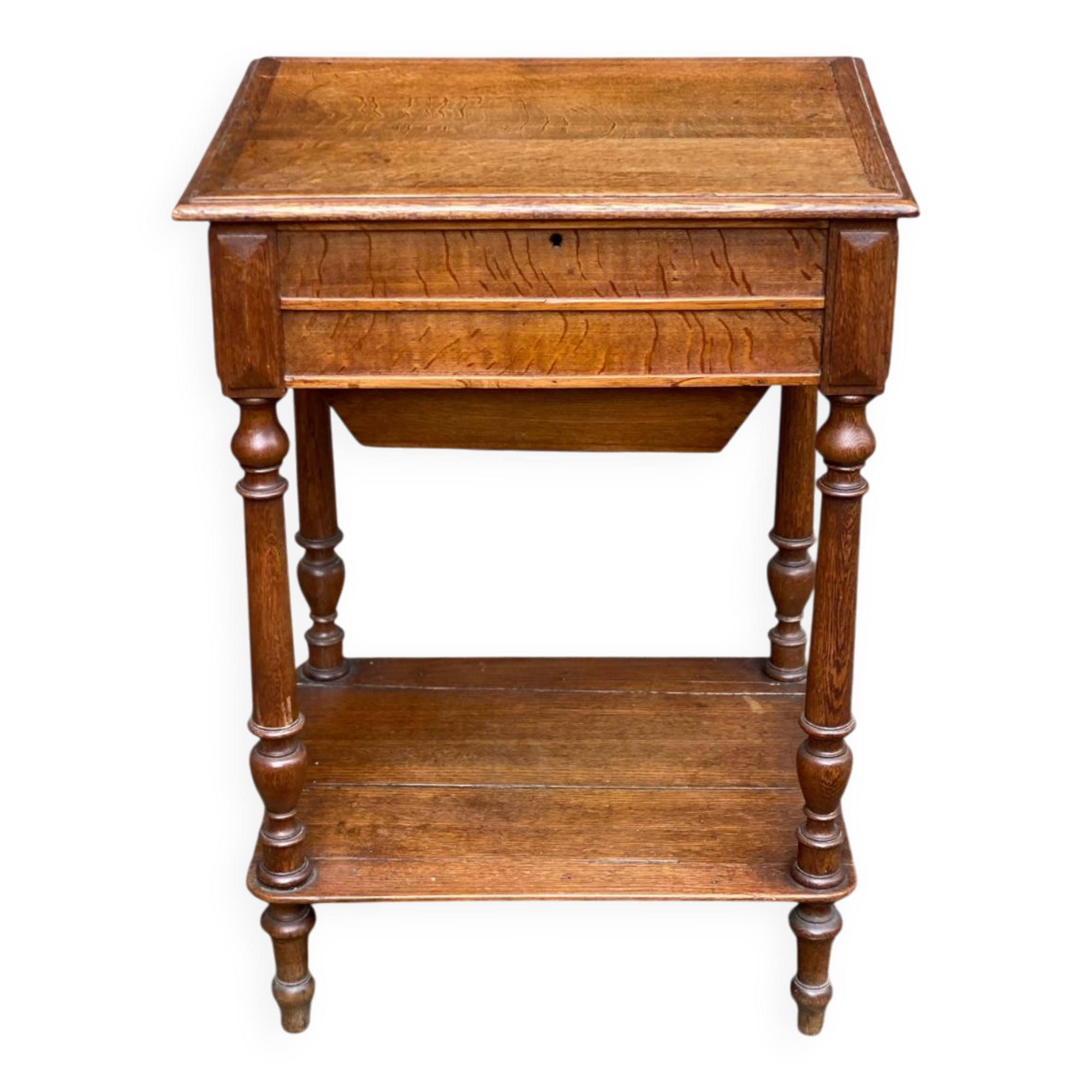 20th-century solid oak dressing table.