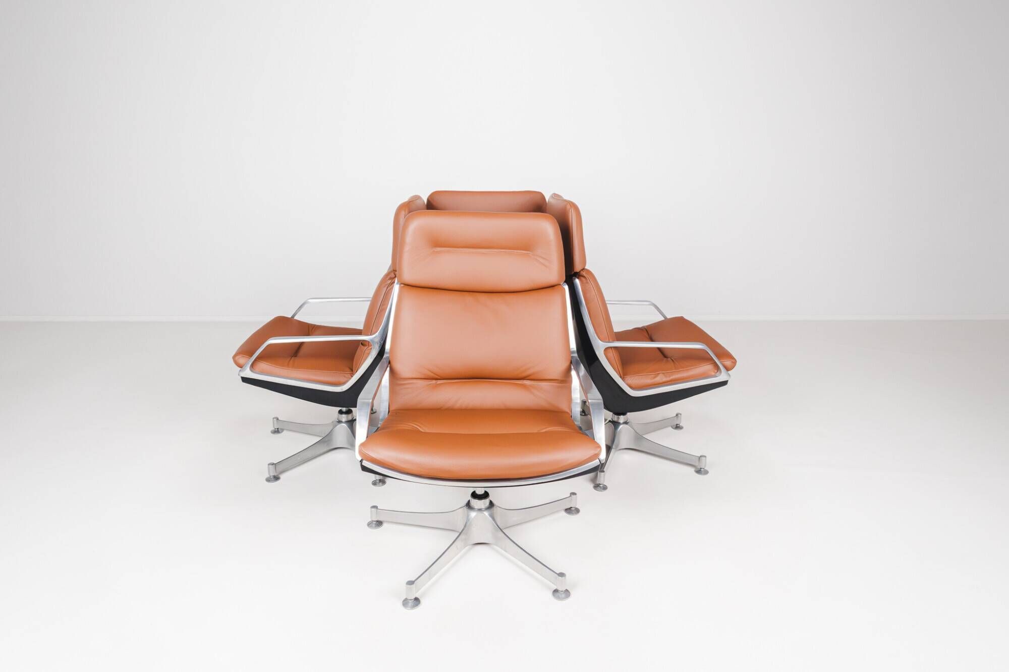 4 High Commander Office Chairs by Jorge Zalszupin - Brazil - 1980s