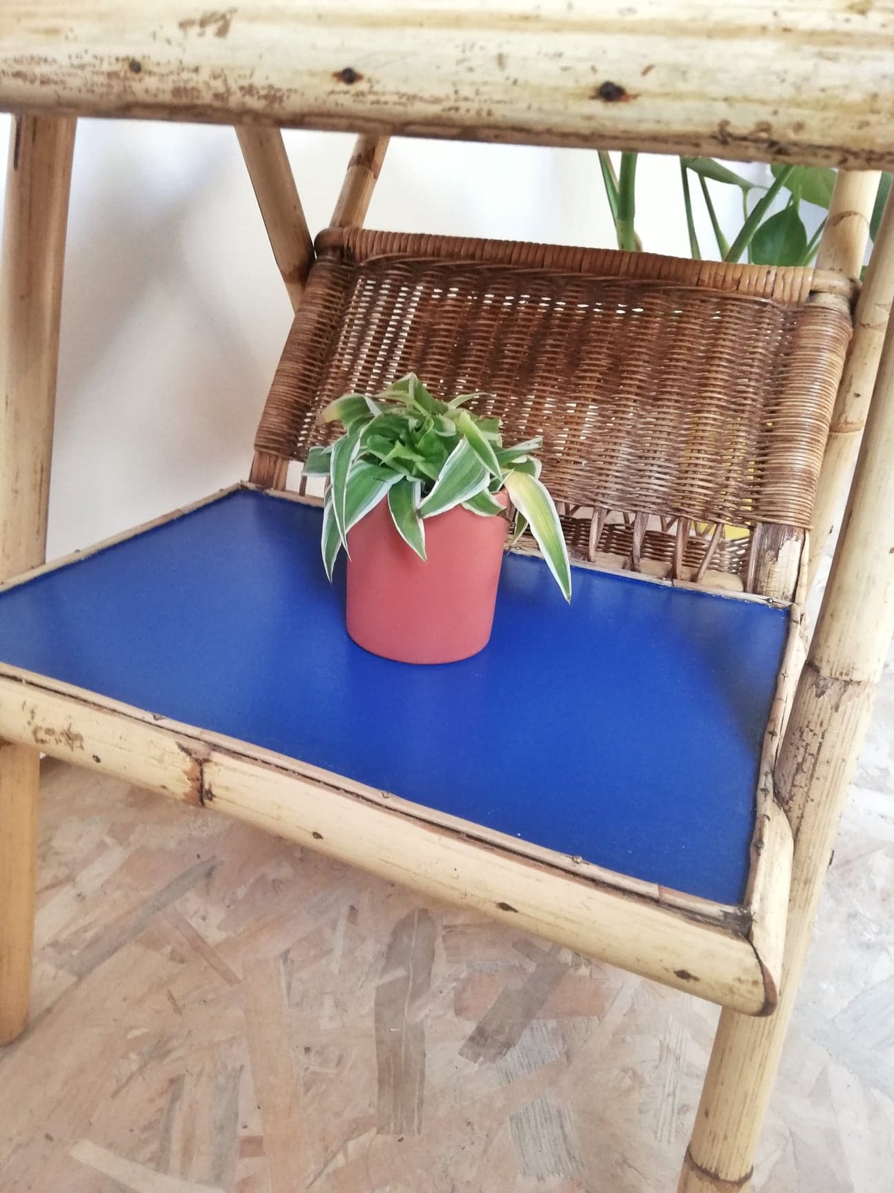 Bamboo and rattan side table revisited