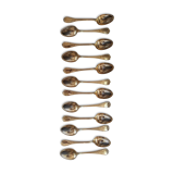 12 spoons of silver metal mocha vermeil model MARLY of Christofle
