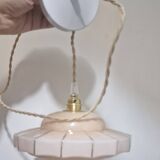 Marbled pink Art Deco glass pendant light