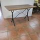 Ancienne table bistrot dessus chêne pied fonte , 118cms de L
