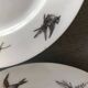 5 dessert plates porcelain gold medals exp 1867 1978 birds