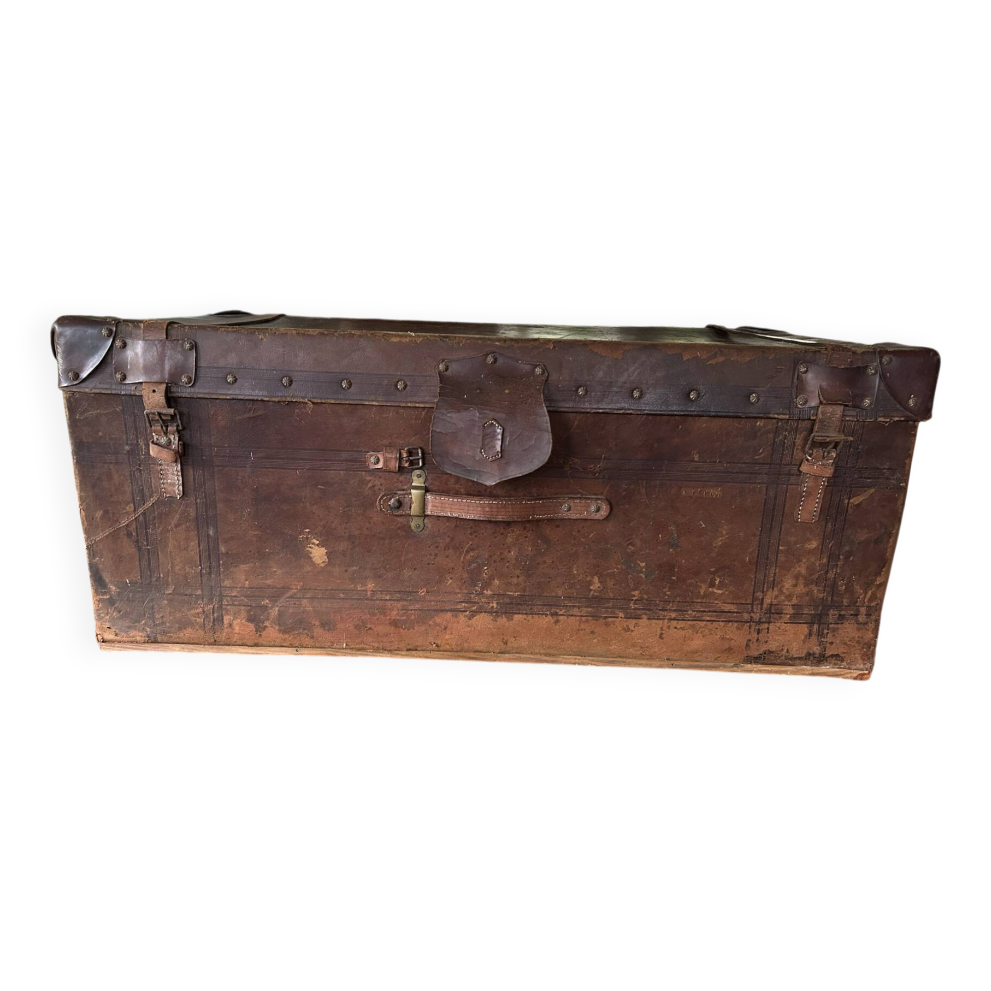 Malle en cuir année 1930