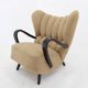 1940s Restored  Wing Armchair in Boucle Fabric ,Czechoslovakia