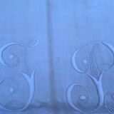 Monogrammed linen sheet JB