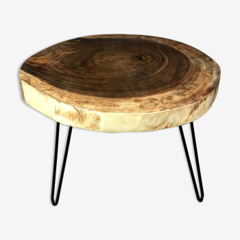 Table basse en bois de suar vernie
