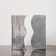 Pair of aluminium cast vases "Sea", 1970s
