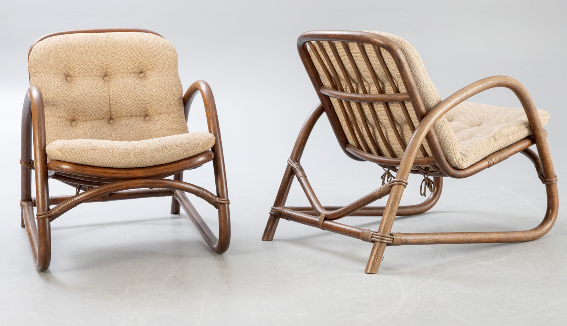 Bamboo and rattan garden terrace furniture set