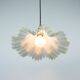 Murano Style White Ruffled Italian Hanging Glass Lamp From The 1970s