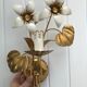OLIVE BRASS FLOWER WALL LAMP
