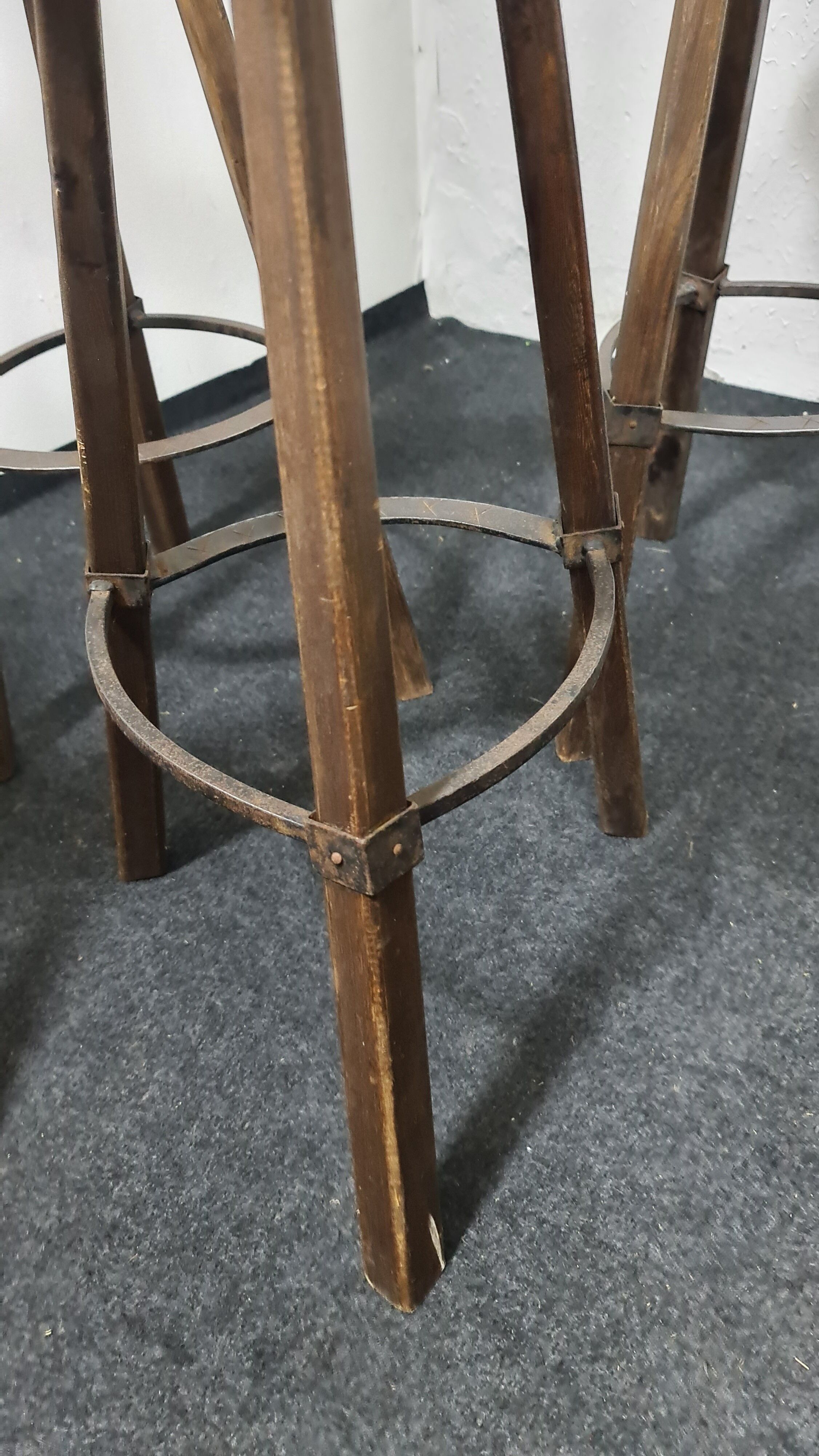 A set of four vintage Spanish Bar stool