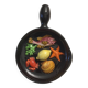 assiette poêlon - trompe l'oeil -poissons crustacés - barbotine - céramique vintage style VALLAURIS