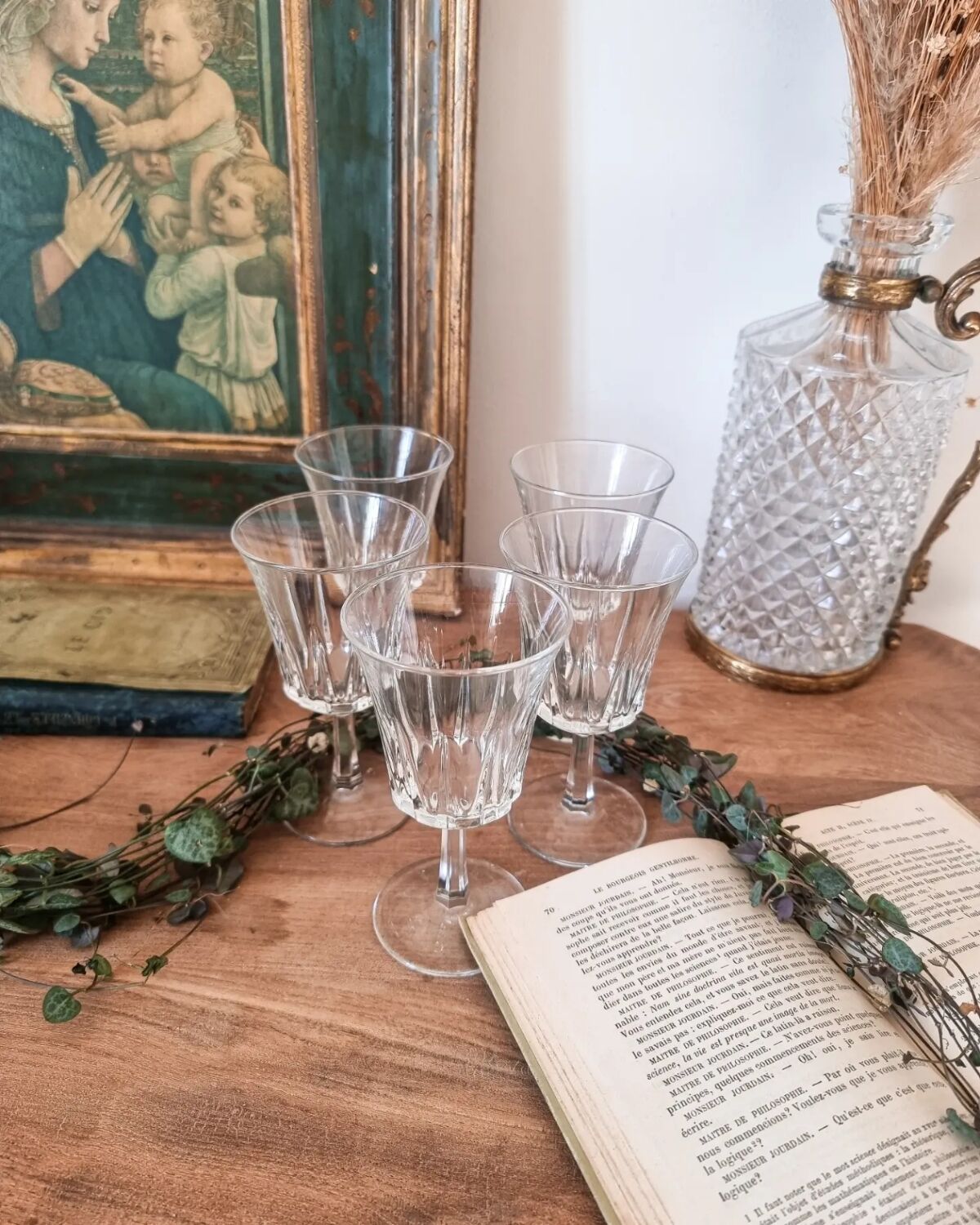 LOT DE 5 Verres à vin de couleur ETZEL , en cristal taillé + 1 abimé EUR 299,00 - FR