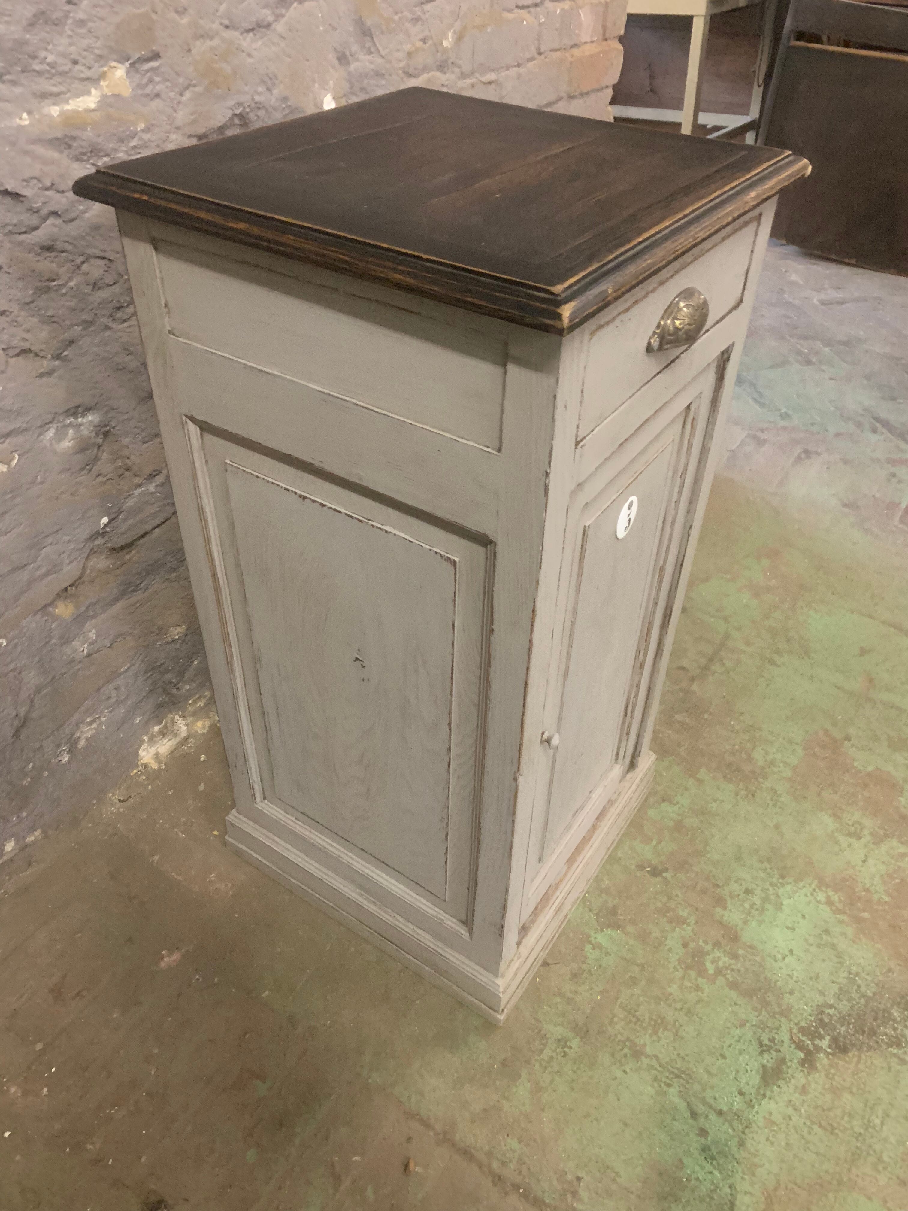 Old bedside painted oak 1920