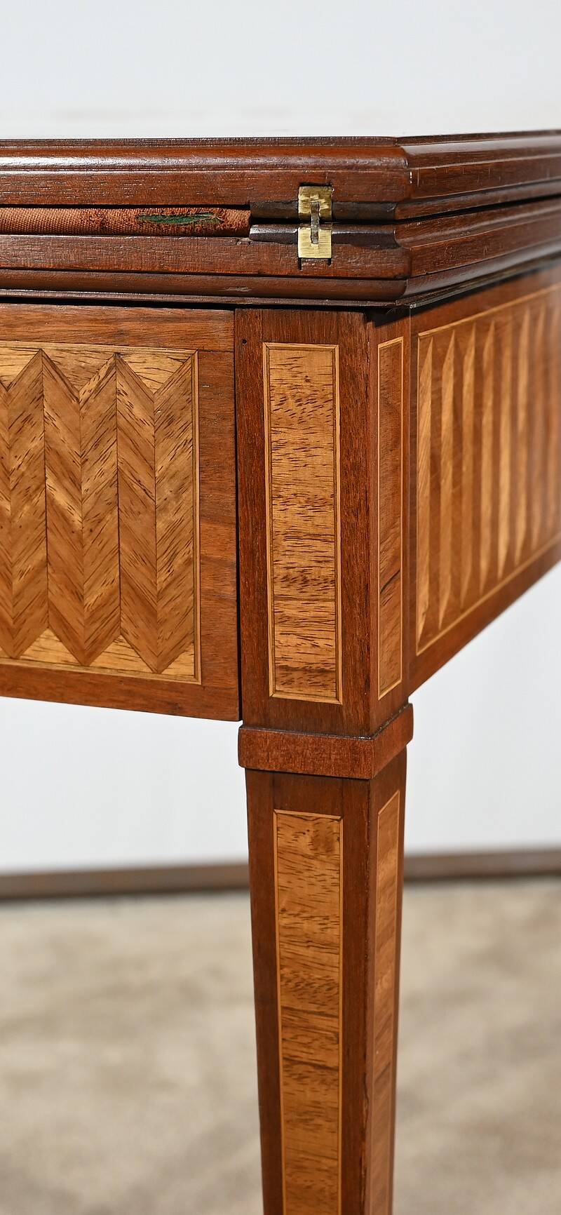 Mahogany and marquetry games table, Art Nouveau, 1920