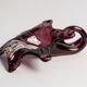 Murano ashtray in somerso glass with purple flower, Italy, 1970s