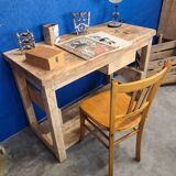 Vintage workbench with standing table, vanity unit, console, desk.