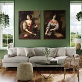 Pair of 17th century Italian paintings, Sibyls