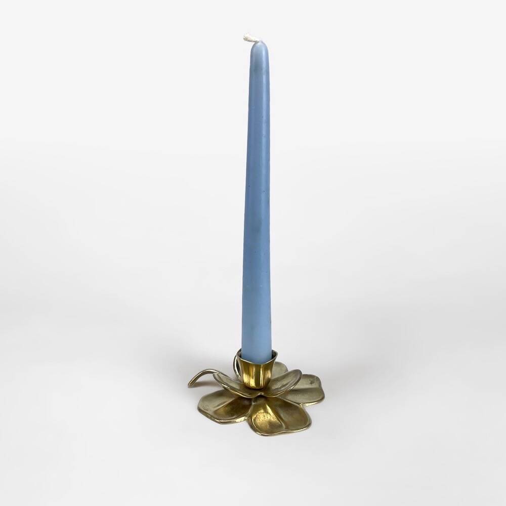 Bougeoir fleur en laiton années 70