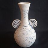 Studio Pottery Stoneware Handmade Bud Vase Blue Accent Signed