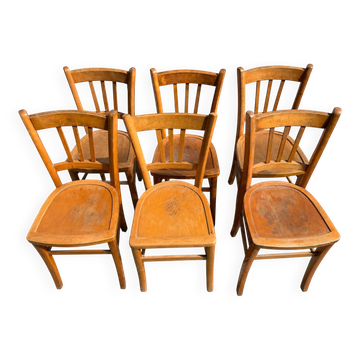 Set of 6 vintage Luterma bistro chairs