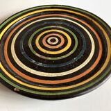 Plat XL centre de table en terre cuite vernissée céramique 1950