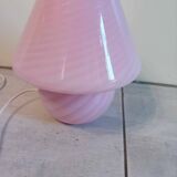 Lampe champignon rose Murano 70's