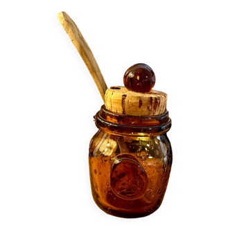 Biot bubbled glass mustard pot