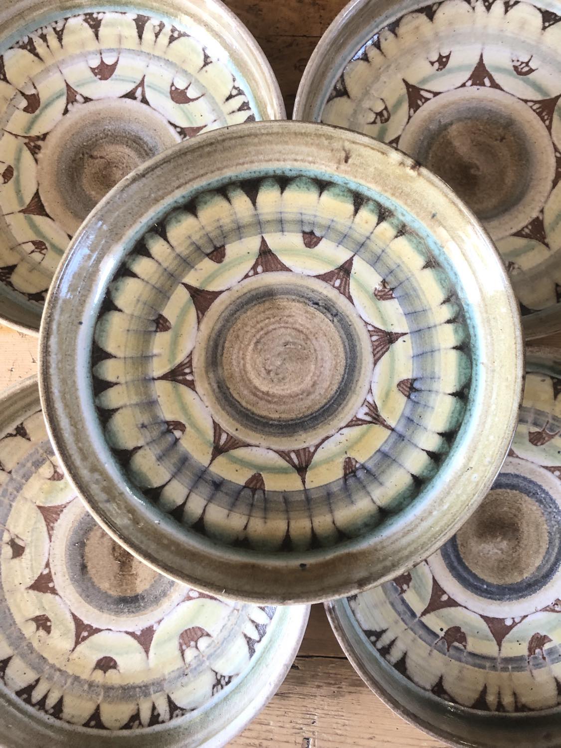 Hollow stoneware plates signed Roland Moreau Tourettes sur Loup