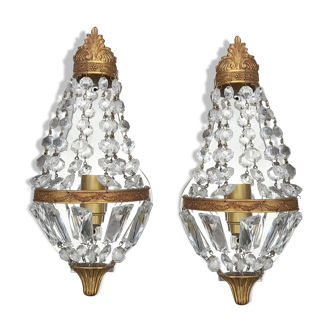 Pair of hot air balloon wall appliques, vintage 50's