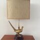 Lampe vintage années 70 faisan en bronze