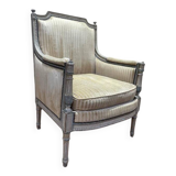 Fauteuil - Bergère de style Louis XVI avec signature