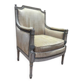 Fauteuil - Bergère de style Louis XVI avec signature