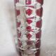 Vase - 3-sided faceted overlay ruby red - 24cm moulded crystal glass