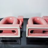 Pair of pink elephants by Guadalupe Coronado, Bookends, ceramic, Spain, 1980