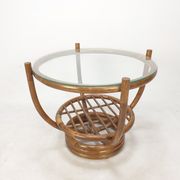 Table basse italienne en bambou, années 1980