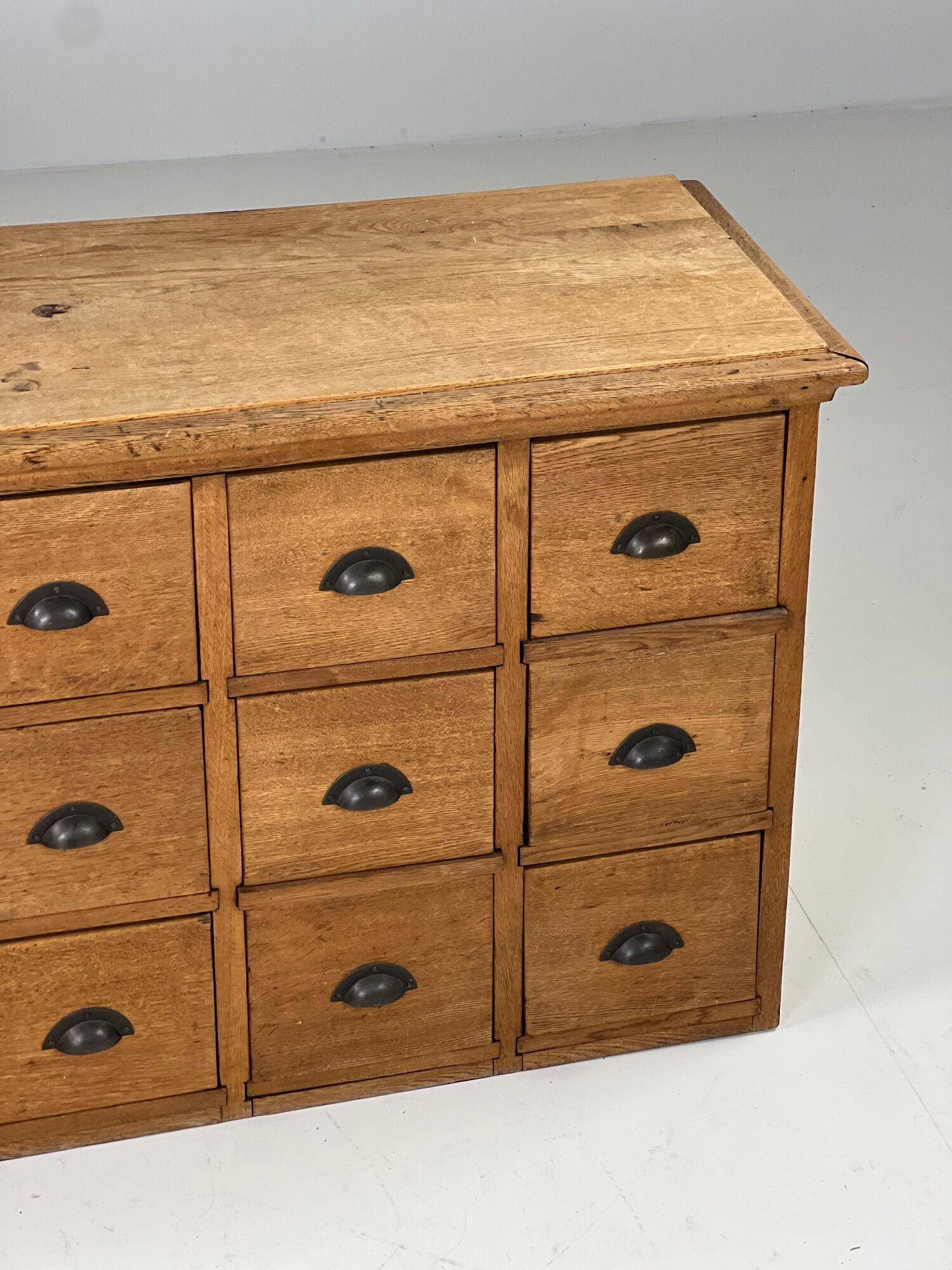 Pharmacy cabinet chest of drawers large oak antiques