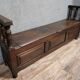Very important Louis XIV period solid wood storage bench / 201 cm long