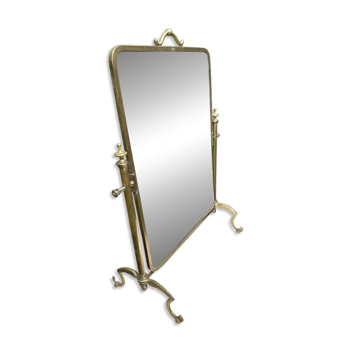 Miroir de bottier en laiton 1900