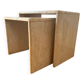 Travertine nesting tables