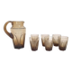 Orangeade or lemonade service Pitcher + 6 Art Deco glasses