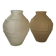 2 semi-opaque glass vases with relief bird designs.