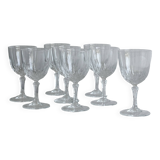 Set of 8 crystal wine glasses
