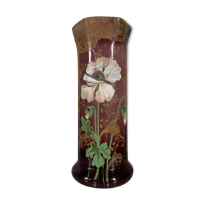Vase violet emaillé