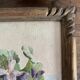 Peinture ancienne bouquet de fleurs, nature morte aquarelle violettes