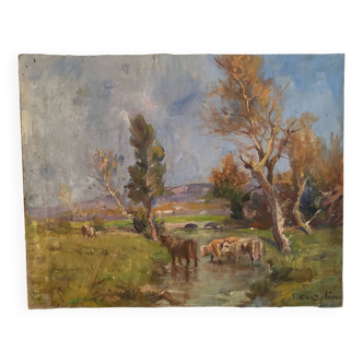 Country landscape signed
