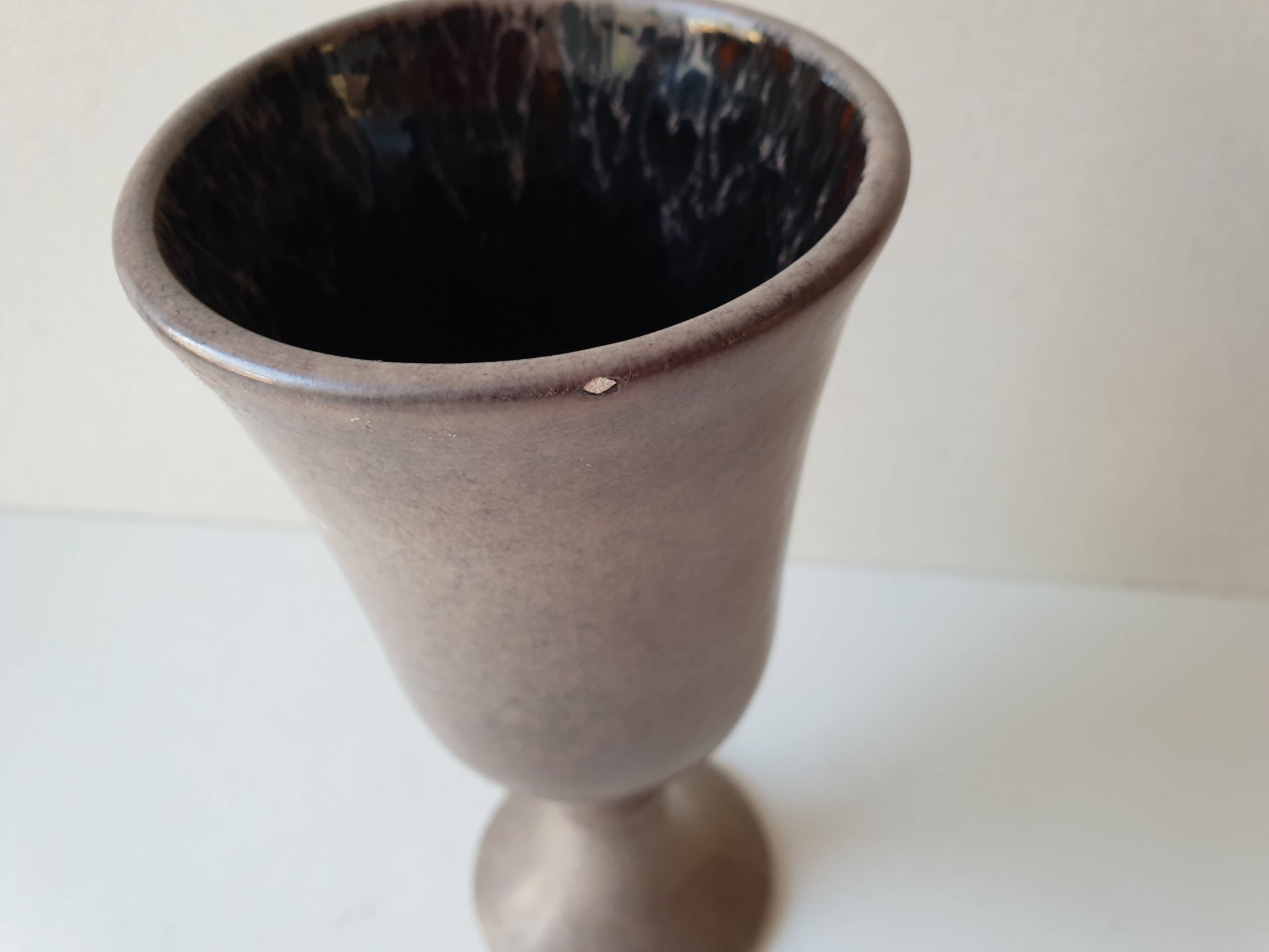 Set of 6 ceramic wine glasses Signed Vallauris Moby Jo's (By Marius Musarra