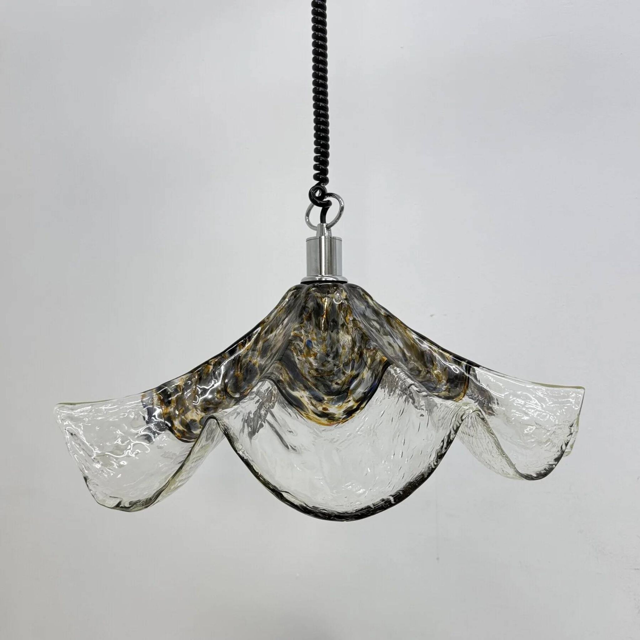 Glass and metal lamp